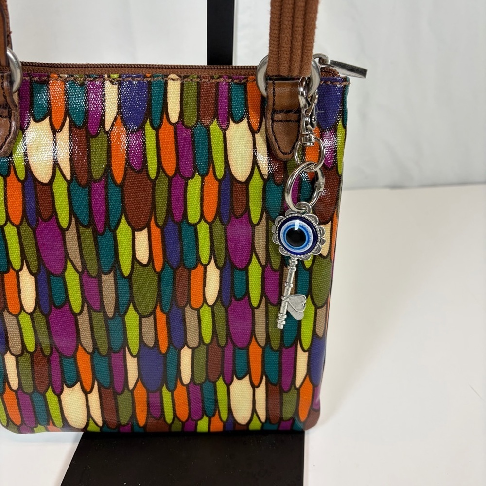 Fossil Key-Per Colorful Coated Canvas Crossbody Bag - Picture 3 of 9